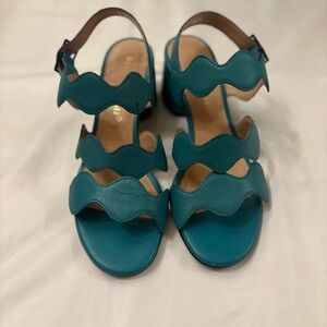 Bruno Premi Scallop Strap Block Heel Sandal - Retro Inspired - Size 37